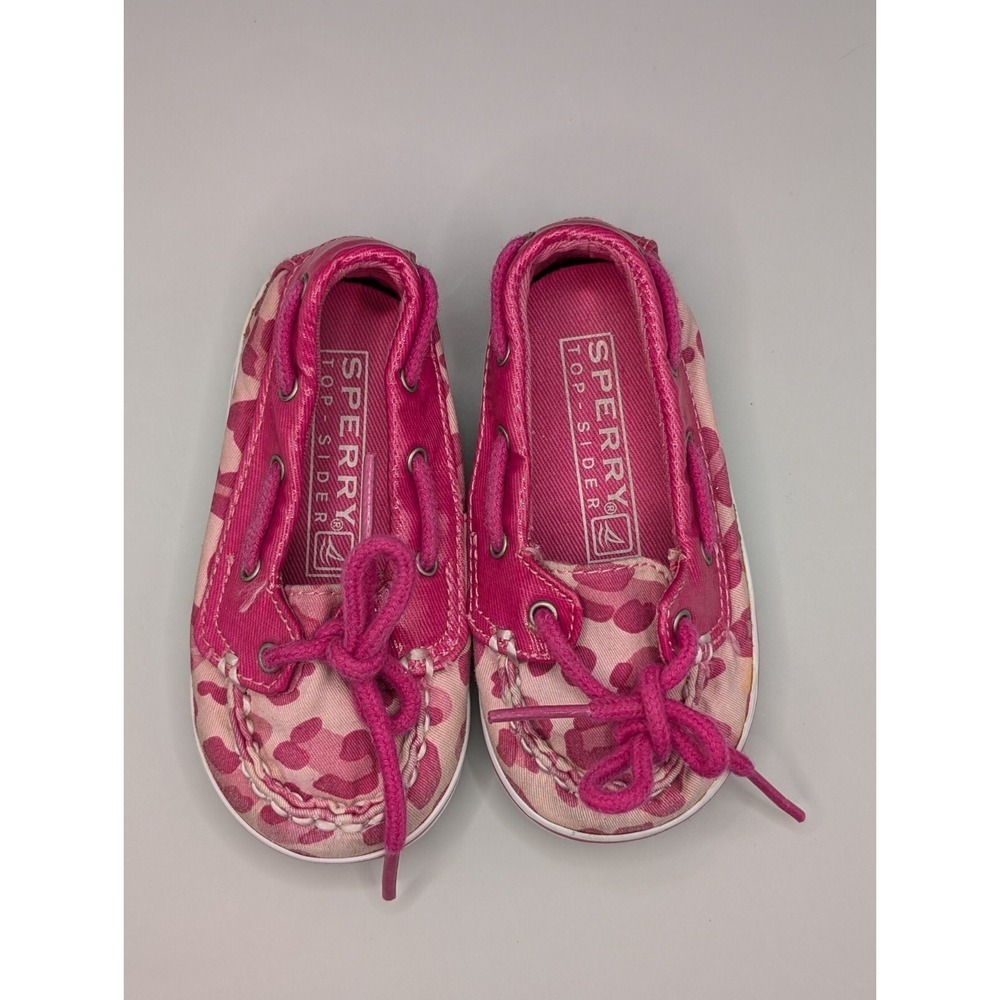Sperry Top-Sider Biscayne Crib Pink Camouflage Little Girl Size 3m Boat Shoes